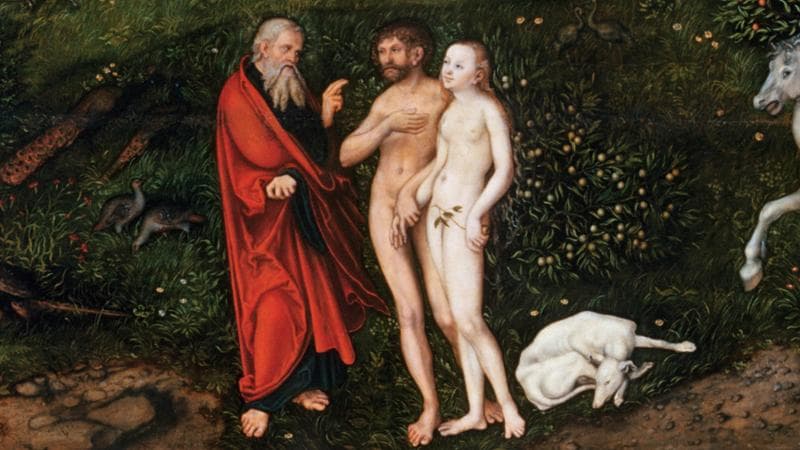 Un dettaglio del Giardino dell&rsquo;Eden (1530), dipinto di Lucas Cranach il Vecchio (Getty images)
