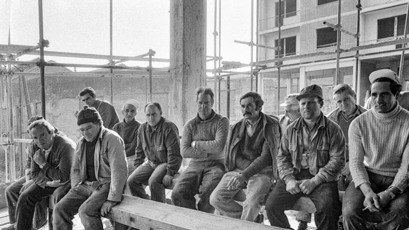 Maurizio Maggiani, Assemblea sindacale in un cantiere edile, La Spezia 1978
