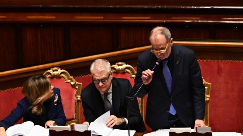 Roberto Calderoli con Paolo Zangrillo e Maria Elisabetta Casellati
