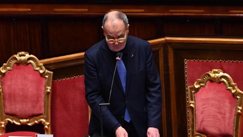 Roma, il ministro per gli Affari Regionali&nbsp;Roberto Calderoli in Senato
