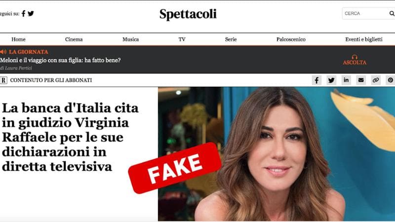 Una pagina-truffa che imita la grafica del sito di Repubblica