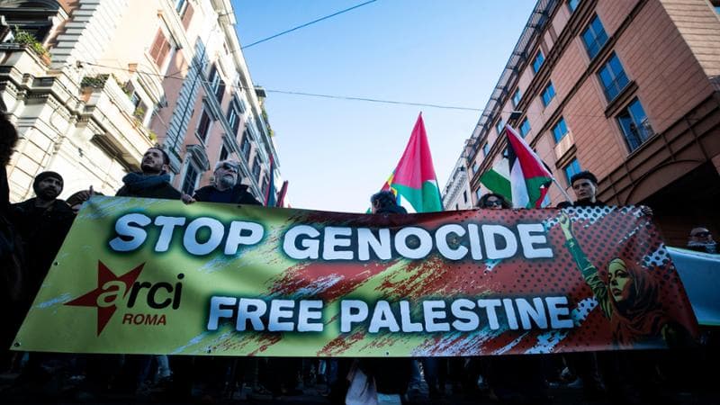 La manifestazione pro Palestina a Roma