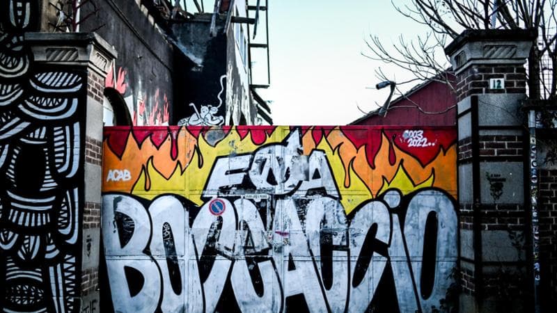 Monza, la citta natale di Ilaria Salis. Sede sgomberata da poco tempo del centro sociale F.O.A. Boccaccio