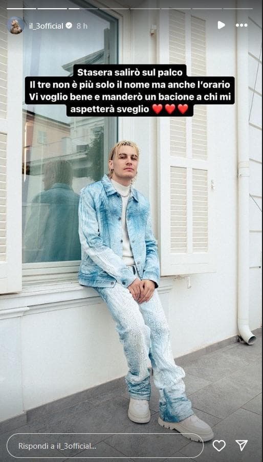Il post Instagram de Il Tre (Foto dall'account del cantante)