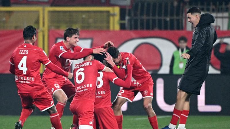 L'esultanza dei giocatori del Milan