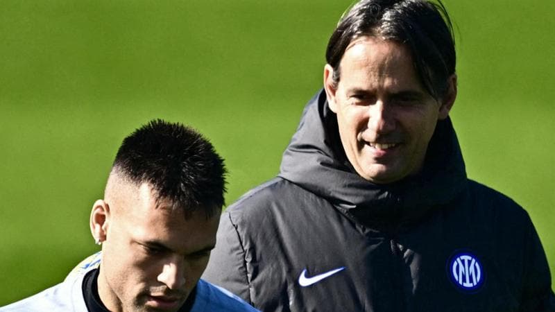 Simone Inzaghi con Lautaro Martinez
