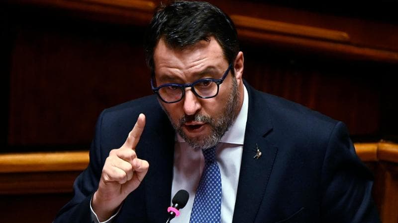 Il leader della Lega e il&nbsp;ministro dei Trasporti, Matteo Salvini
