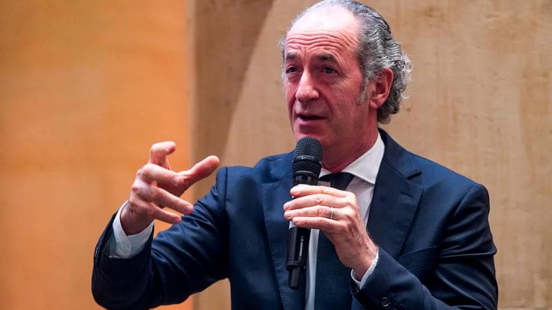 Il presidente della Regione Veneto, Luca Zaia, durante la presentazione del suo libro "FÃ&nbsp; presto vai piano", Roma, 01 febbraio 2024. .ANSA/ANGELO CARCONI