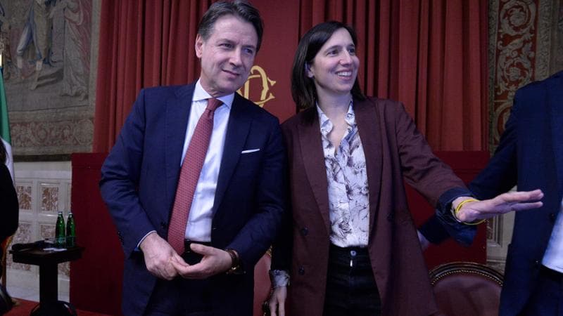 Giuseppe Conte con Elly Schlein
