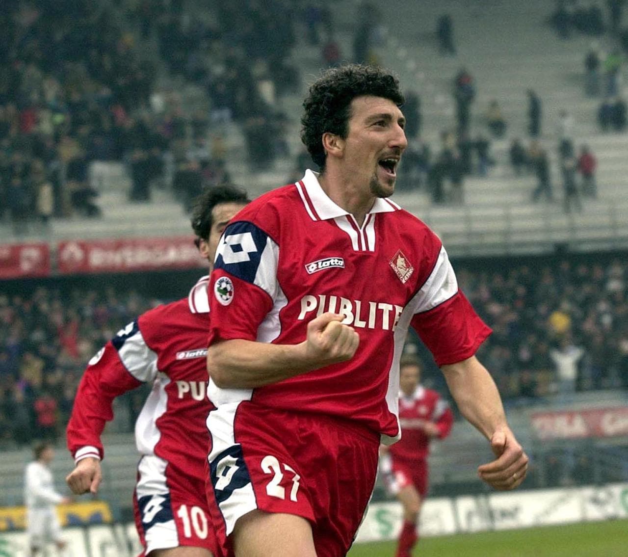 Hubner dopo un gol col Piacenza nella stagione in cui divenne capocannoniere della Serie A