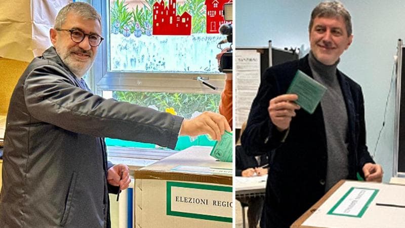 I due candidati alla presidenza della regione Abruzzo, Luciano D'Amico (centrosinistra) e Marco Marsilio (centrodestra)