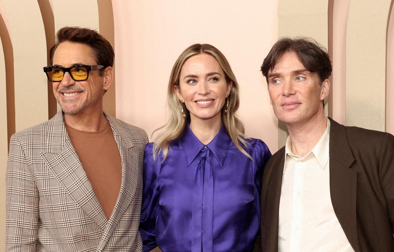 Cillian Murphy, (candidato come migliore attore protagonista per 'Oppenheimer'), Robert Downey Jr. (nomination come migliore attore non protagonista) e Emily Blunt (candidata come migliore attrice non protagonista)