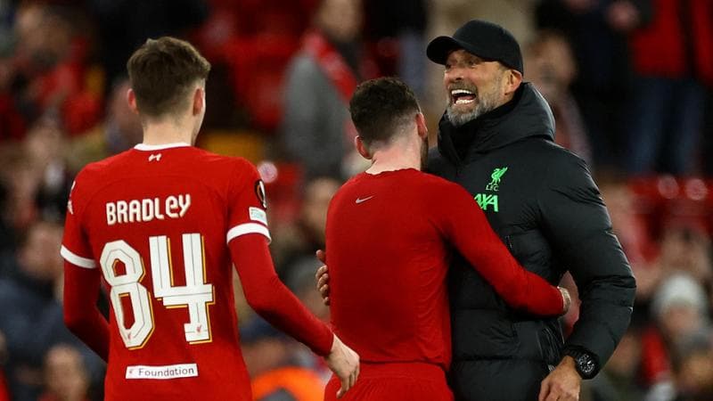 Klopp, tecnico del Liverpool, esulta