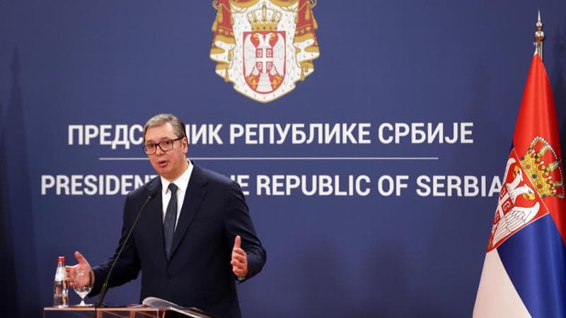 Belgrado, 15 marzo: il presidente serbo Aleksandar Vucic
