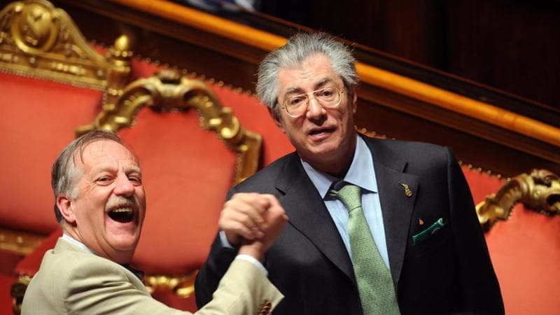 Giuseppe Leoni con Umberto Bossi