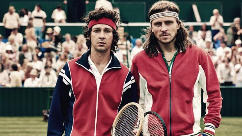 BORG MCENROE  2017Regia di Janus Metz Pedersen.Con Sverrir Gudnason, Shia LaBeouf nei ruoli dei due campioni