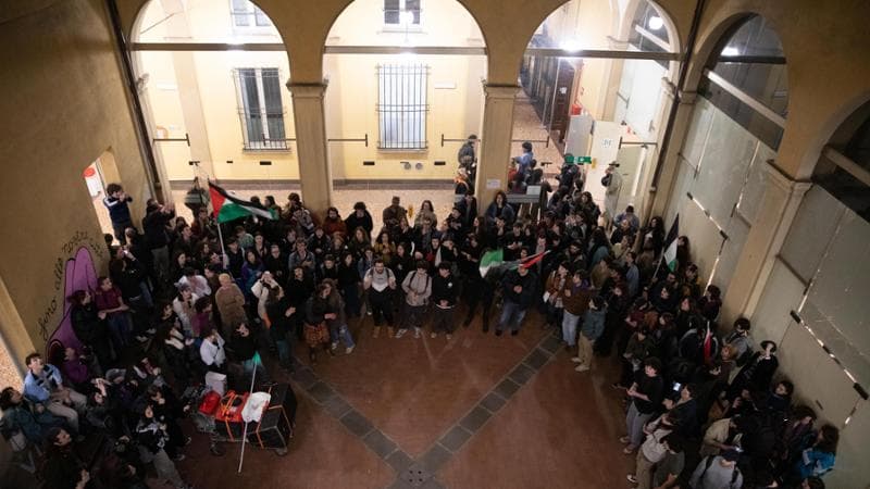 "I manifestanti occupano l'Università" "Bologna/ 20 mar 2024" ANSA/MAX CAVALLARI