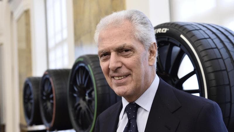 Marco Tronchetti Provera fotografato al termine della conferenza stampa di presentazione Joint Labs, accordo di collaborazione tra Politecnico di Milano e Pirelli nel settore degli pneumatici. Milano, 24 Novembre 2017. ANSA/FLAVIO LO SCALZO