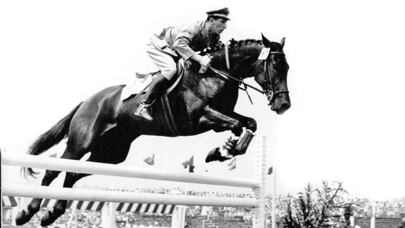 Jan. 10, 1962 - International riding tournament  at the Aachen was starting on July 5th. The best man of the day was the Italian Raymondo Inzeo. OPS: Raymondo Inzeo goes over the hindrance. Keystone Picture 6-7-1957 (Credit Image: © Keystone Pictures USA/ZUMAPRESS.com)