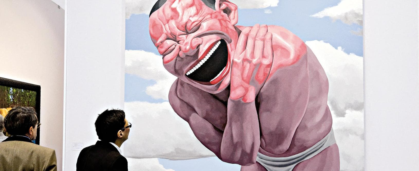 Yue Minjun,&nbsp;"Blue sky and white clouds" (AFP via Getty Images)
