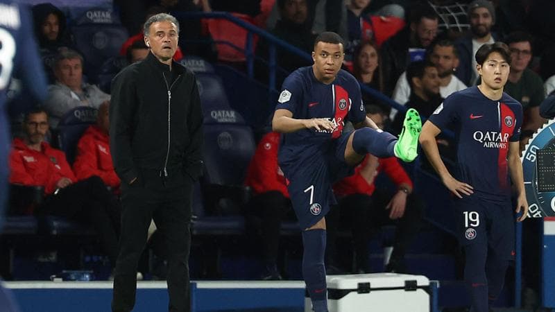 Luis Enrique e Kylian Mbappé