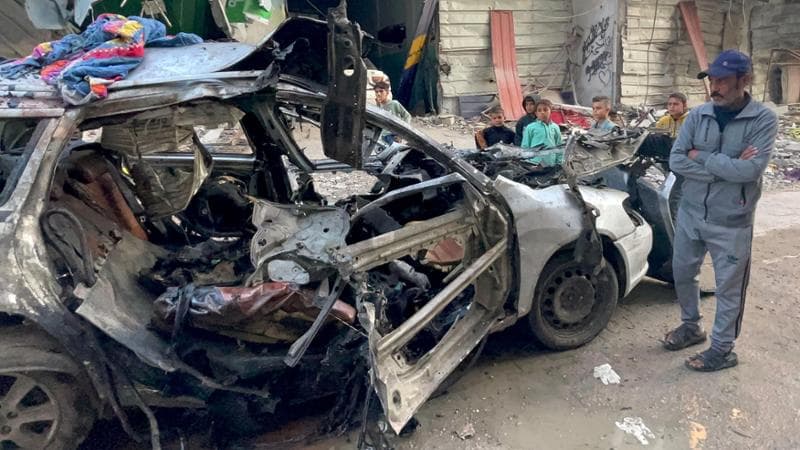 L'auto sulla quale viaggiavano i figli di Haniyeh a Gaza City