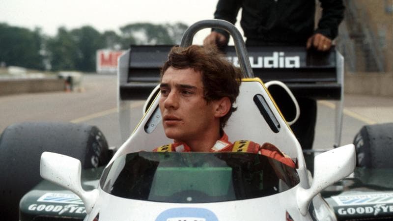 Un giovane Ayrton Senna sulla Williams nel 1983