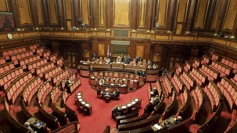 L'aula del Senato vuota in una foto di archivio