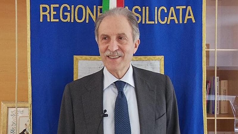 Il presidente della Regione Basilicata, Vito Bardi, in corsa per la rielezione