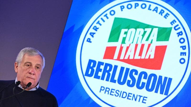 Il segretario di Forza Italia, Antonio Tajani, al Consiglio Nazionale del partito