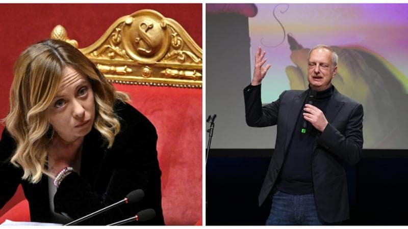 Giorgia Meloni e Antonio Scurati