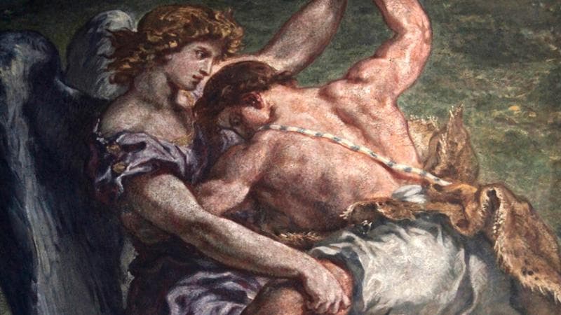 Eug&egrave;ne Delacroix, La lotta&nbsp;di Giacobbe&nbsp;con l&rsquo;angelo&nbsp;
