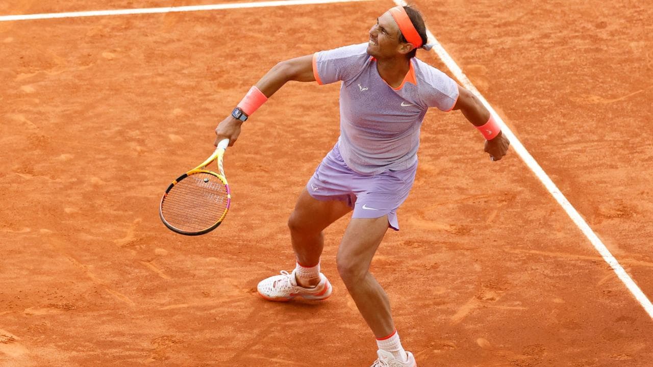 Rafael Nadal esulta a fine match