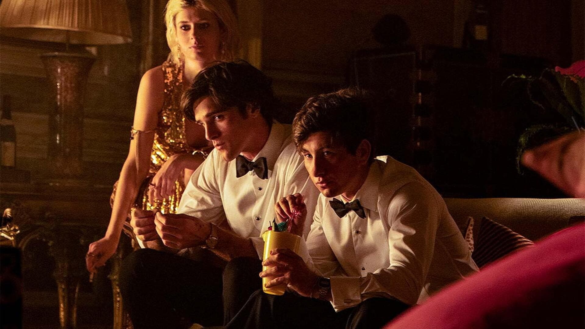 "Saltburn", nella foto da sinistra: Venetia (Alison Oliver, left), Felix (Jacob Elordi) e Oliver (Barry Keoghan)