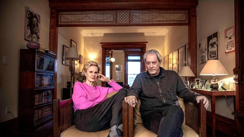 31/10/2020 New York, lo scrittore Paul Auster con la moglie Siri Husttved nella loro casa di Brooklyn