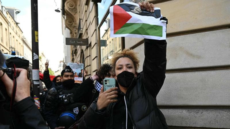 Una manifestazione pro-palestina in Francia