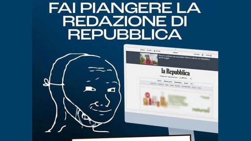 I meloniani di Atreju contro Repubblica: "Fateli piangere, votate Giorgia". Molinari: "Rispondono le nostre inchieste"