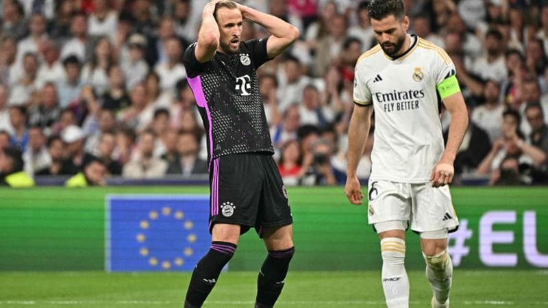 Harry Kane si dispera al Bernabeu