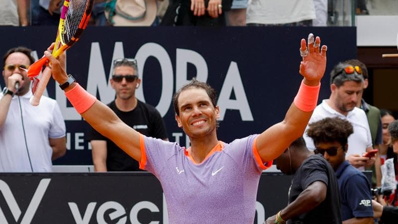 Rafael Nadal festeggia la vittoria