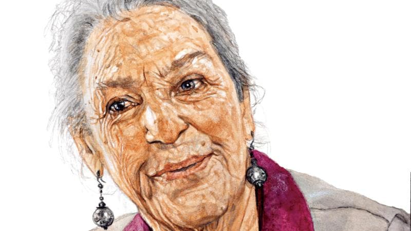 Angela Terzani Staude in un disegno&nbsp; di Riccardo Mannelli
