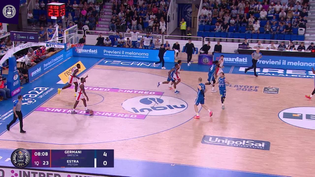 Basket serie A, gli highlights di Germani Brescia - Estra Pistoia
