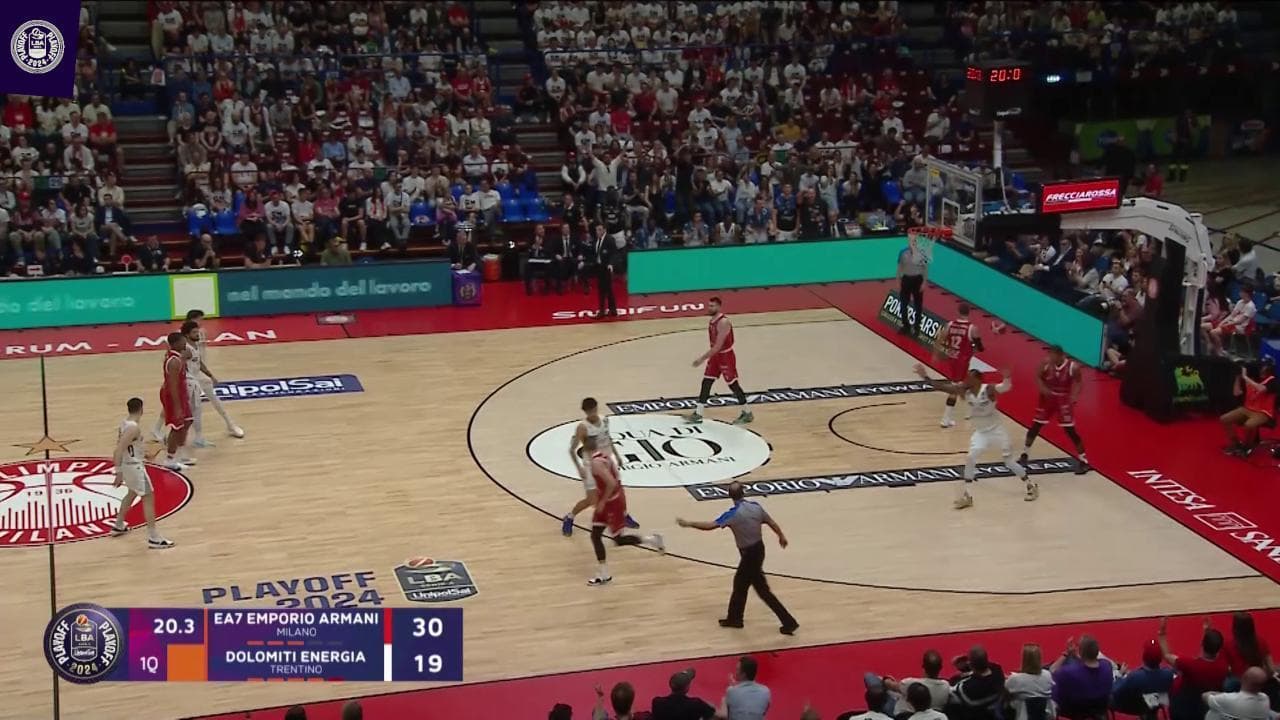 Basket serie A, gli highlights di EA7 Emporio Armani Milano-Dolomiti Energia Trentino
