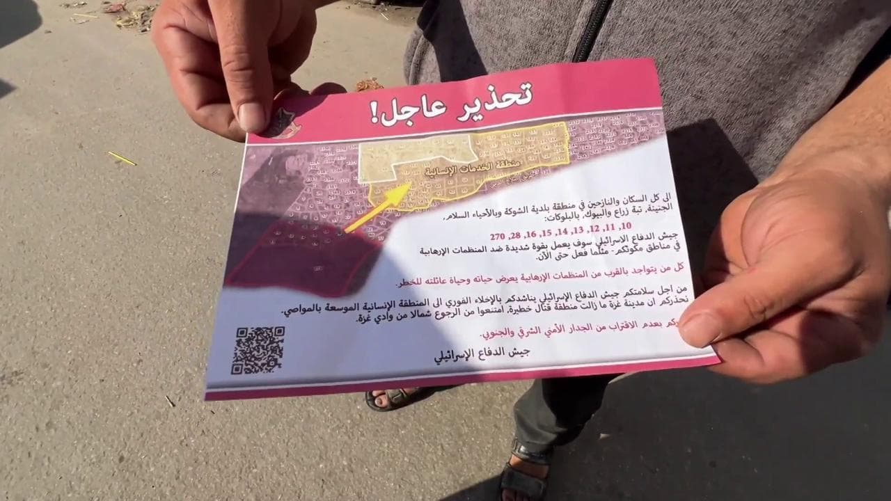 Gaza, pioggia di volantini su Rafah. Israele avverte gli abitanti: "Allontanatevi"