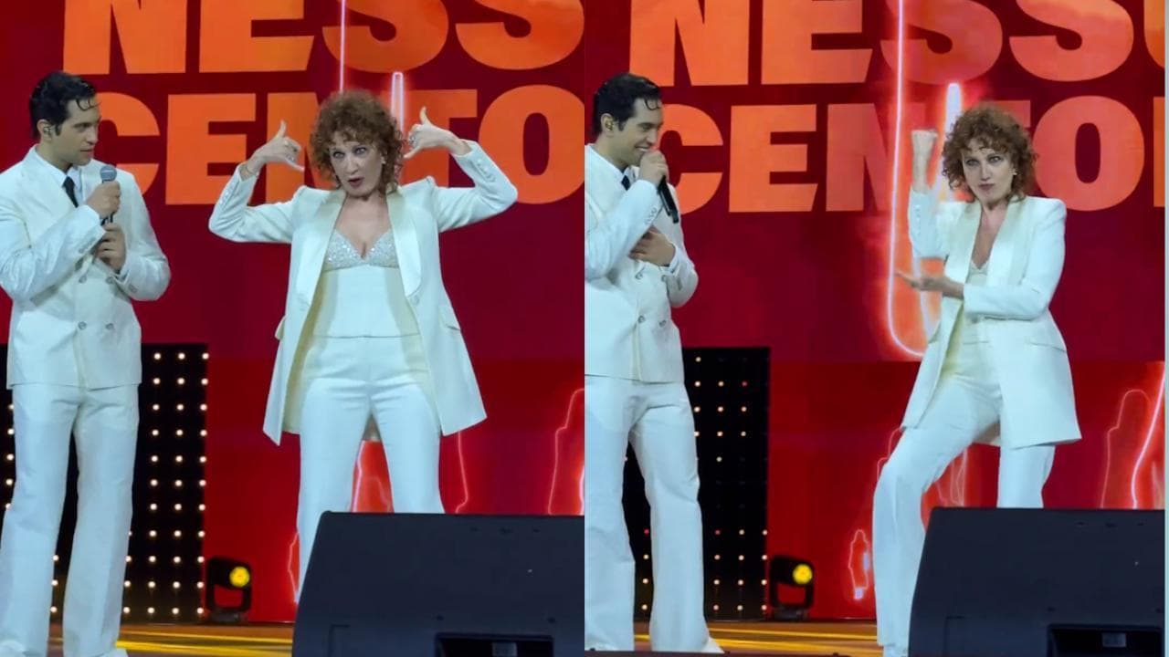 Verona, "Una Nessuna Centomila": Fiorella Mannoia mima il balletto di  "Tuta gold" con Mahmood