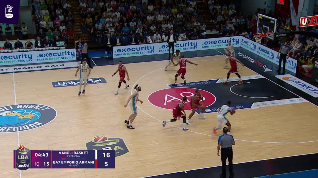 Basket serie A, gli highlights di Vanoli Cremona - EA7 Milano