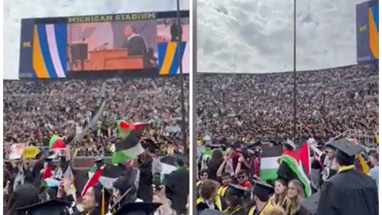 Michigan, la cerimonia  di laurea interrotta dai filo-palestinesi. Fischi dagli studenti e slogan "Usa! Usa!"