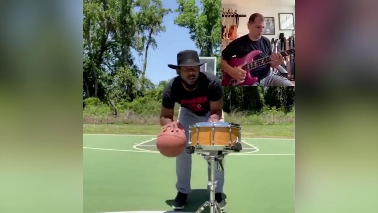 Usa, la jam session a distanza del batterista si conclude con un canestro da tre punti