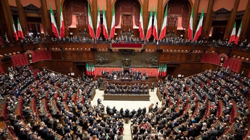 Il parlamento riunito in seduta comune a Montecitorio
