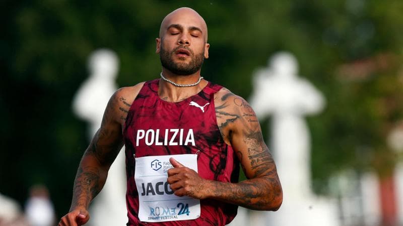 Marcell Jacobs sui 100 allo stadio dei Marmi
