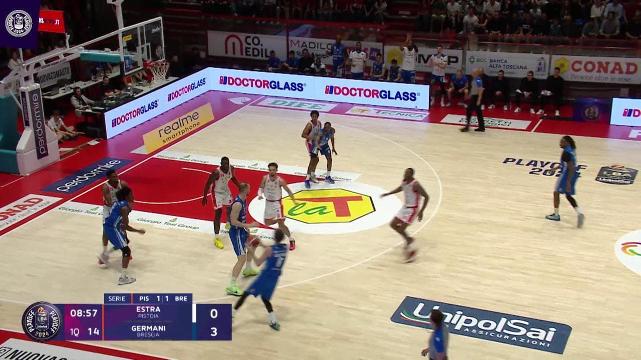 Basket Serie A, gli highlights di Estra Pistoia-Germani Brescia